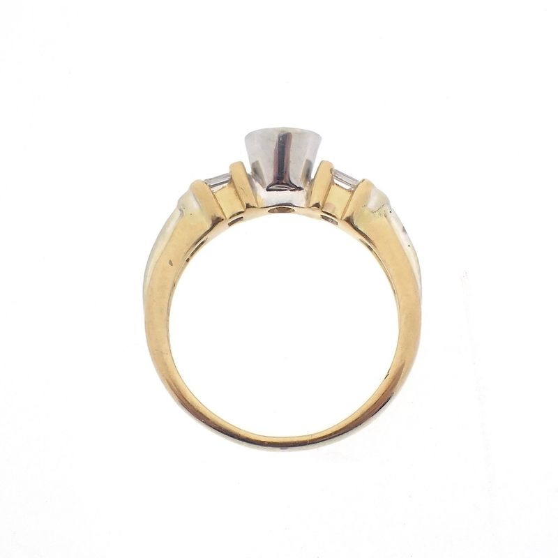 Image 7 of Two-tone gold ring with diamonds; 0.54