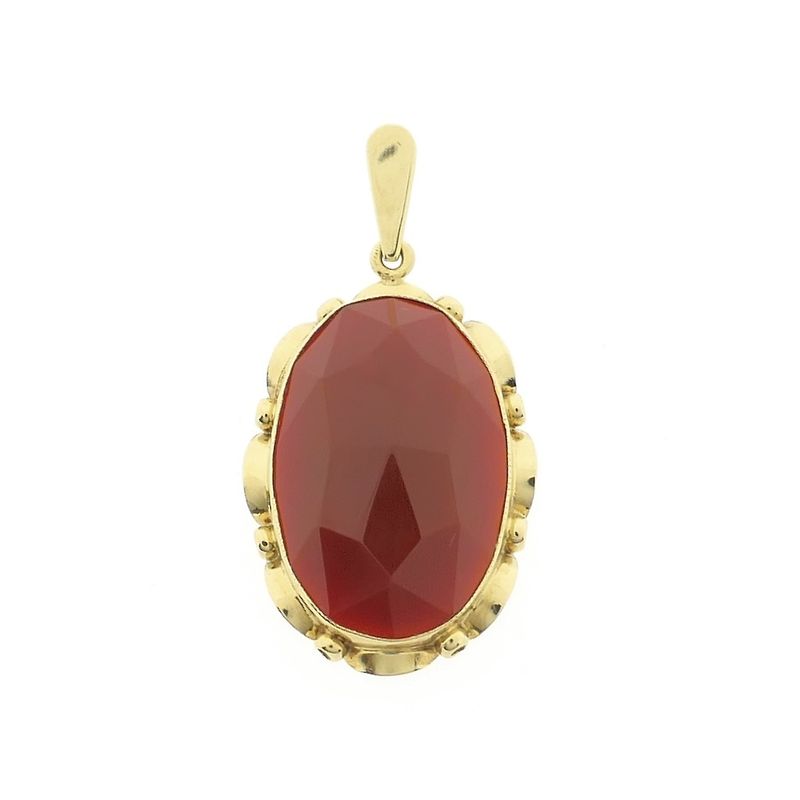 Image 2 of Vintage gold pendant with carnelian