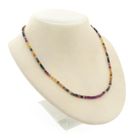 Image 3 of Multicolored sapphire bead necklace with gold clasp | 48.5 cm