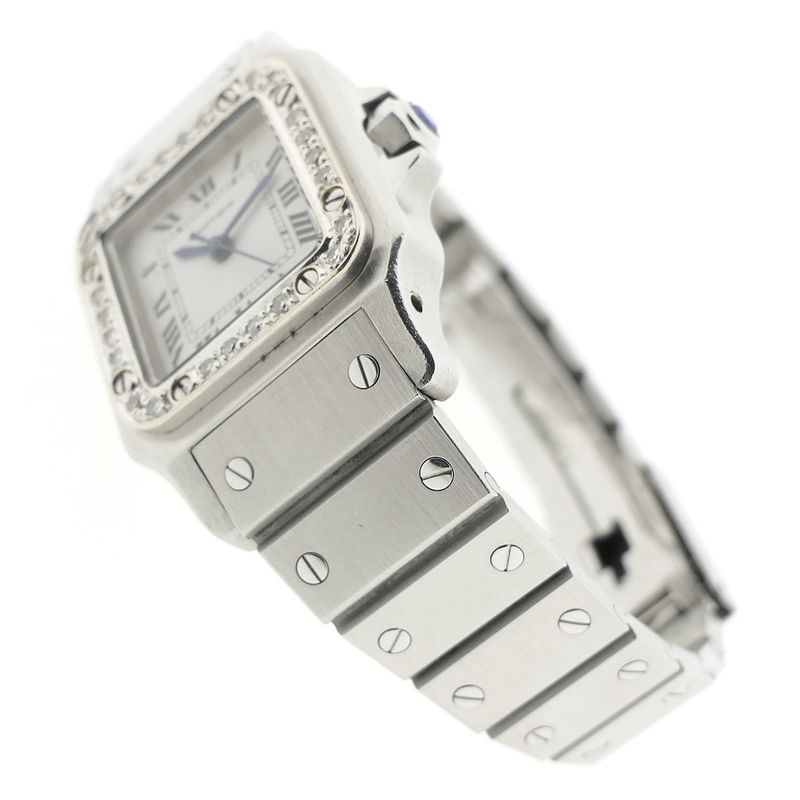 Image 9 of Cartier Santos Galbee; Automatic ladies watch with diamonds