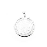 Silver 10 guilder coin pendant Juliana 1973