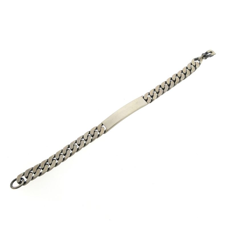Image 6 of Silver robust gourmet link bracelet with engraving plate