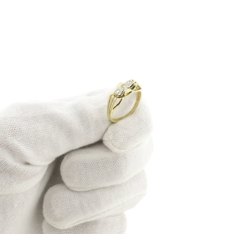 Image 10 of Vintage gold ring with diamonds; 0.09 ct.