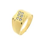Image 1 of Gold men's signet ring with zirconia