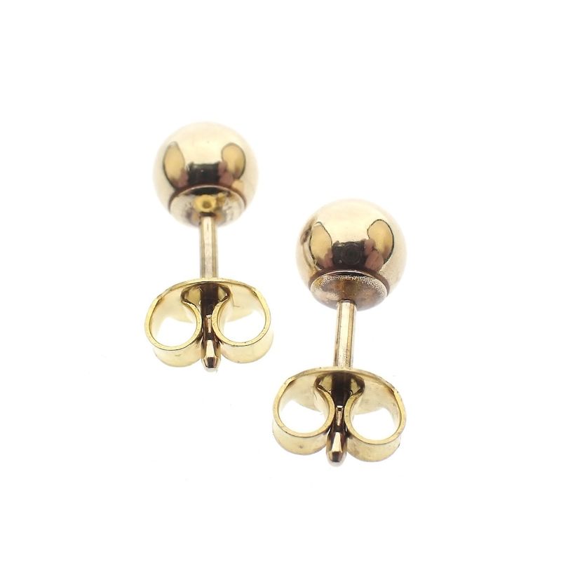 Image 4 of Gold stud earrings with round button