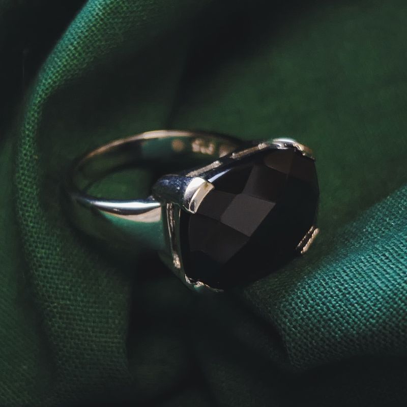 Image 2 of Silver ring with onyx