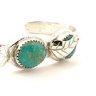 Image 3 of Silver bracelet with turquoise stones | Ø 66 mm