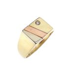 Image 1 of Tricolor gold men's signet ring with zirconia