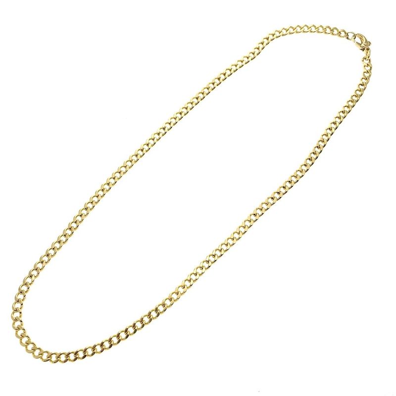Image 4 of Gold wide gourmet link necklace | 42 cm