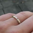 Image 6 of Two-tone gold solitaire ring with diamond; 0.04 ct.