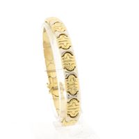 Bicolor Gold Bracelet with Fantasy Links; 18 Karat; 20 cm