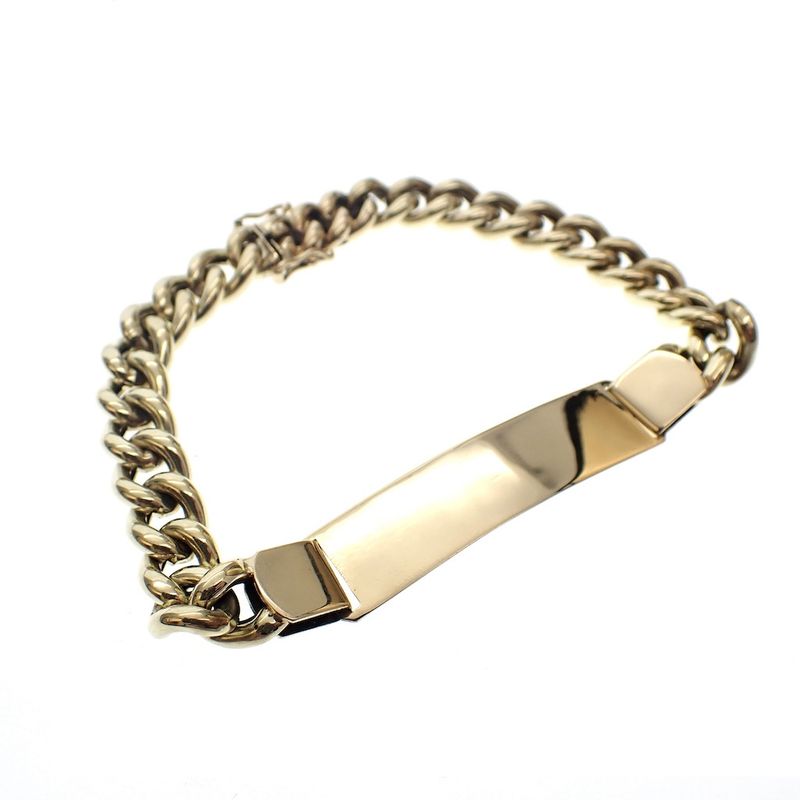 Image 6 of Gold gourmet link bracelet with engraving plate