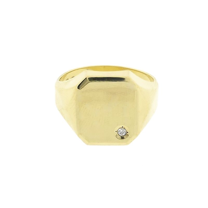 Image 3 of Vintage gold signet ring with zirconia | Men
