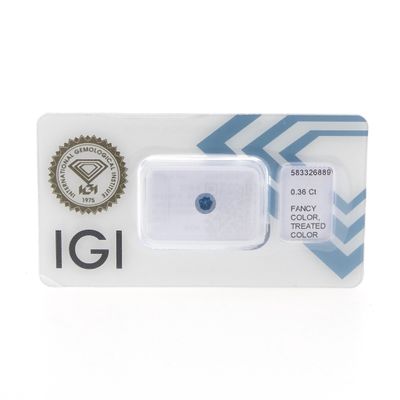 Image 1 of 0.36 ct. Brilliant cut diamond Fancy Deep Blue + IGI Certificate - Natural diamond