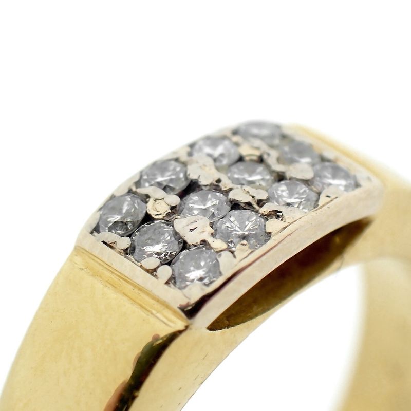 Image 3 of Gold pavé ring set with diamonds; 0.12 ct.