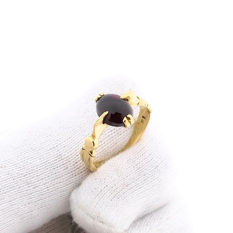 Afbeelding 9 van Vintage gouden ring met granaat