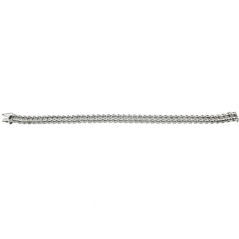 Image 7 of White gold French gourmet link bracelet