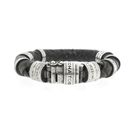 Image 1 of Silver leather Buddha to Buddha bracelet | 21 cm