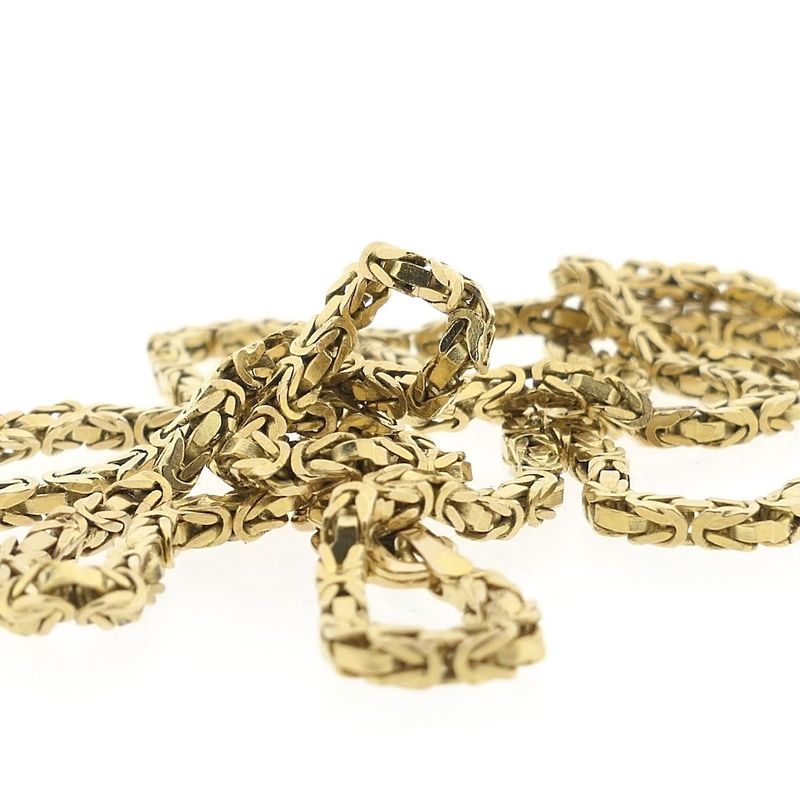 Image 7 of Gold square king link necklace | 62 cm