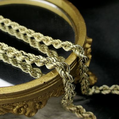 Gold twisted link necklace Image 2 of Gold twisted link necklace