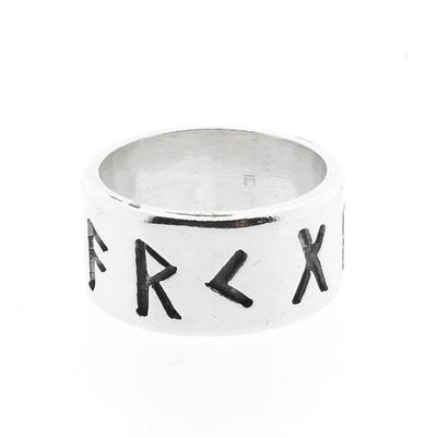 Silver ring with runic script Image 2 of Silver ring with runic script