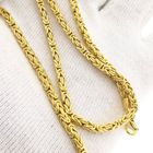 Afbeelding 9 van Gouden vierkante koningsschakel ketting | 46,5 cm
