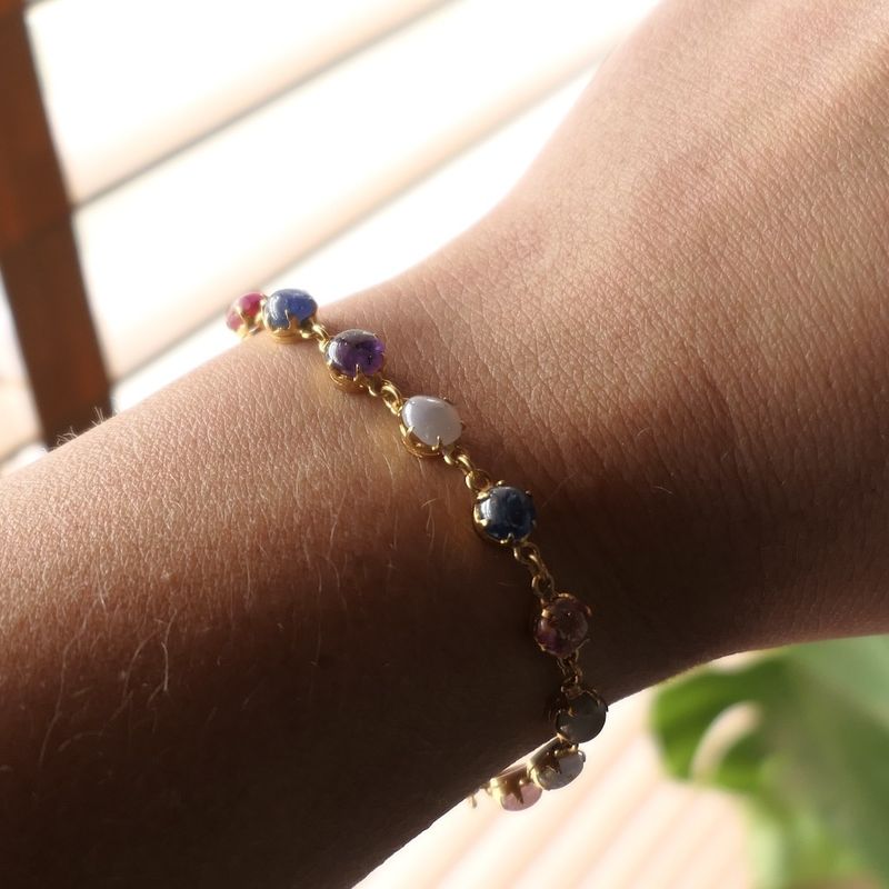 Image 7 of 18K bracelet with mixed gemstones | 17 cm