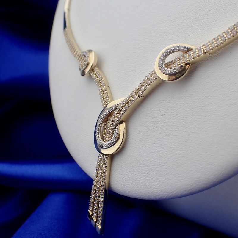 Image 12 of Gold necklace with zirconia; Geçen | 46 cm