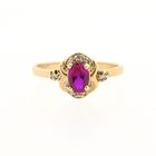 Image 3 of Gold ring with ruby and diamond | 0.04 ct.