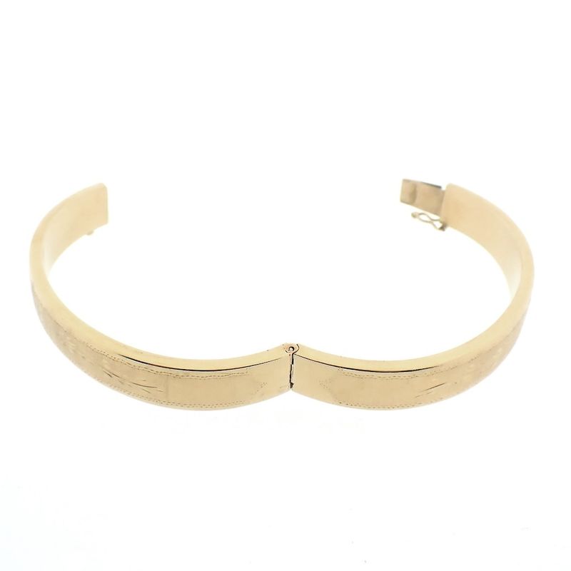 Image 7 of 18 ct. Gold vintage slave bracelet with engravings | Ø 62mm