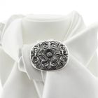 Image 8 of Large silver brooch | Floral design