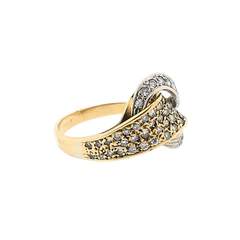 Afbeelding 7 van Bicolor gouden ring met diamanten; 0,26 ct.