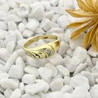 Image 2 of Gold croissant ring with diamond; 0.005 ct.