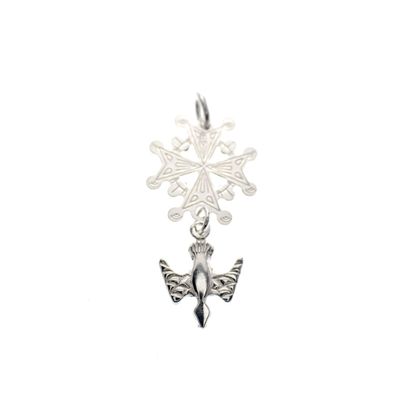 Image 1 of Silver charm; Huguenot Cross