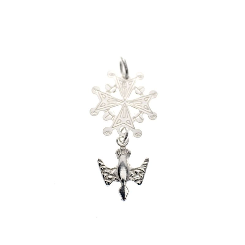 Image 1 of Silver charm; Huguenot Cross