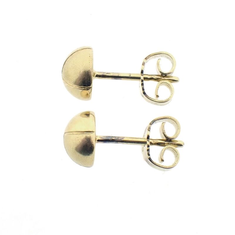 Image 4 of Gold stud earrings with round button