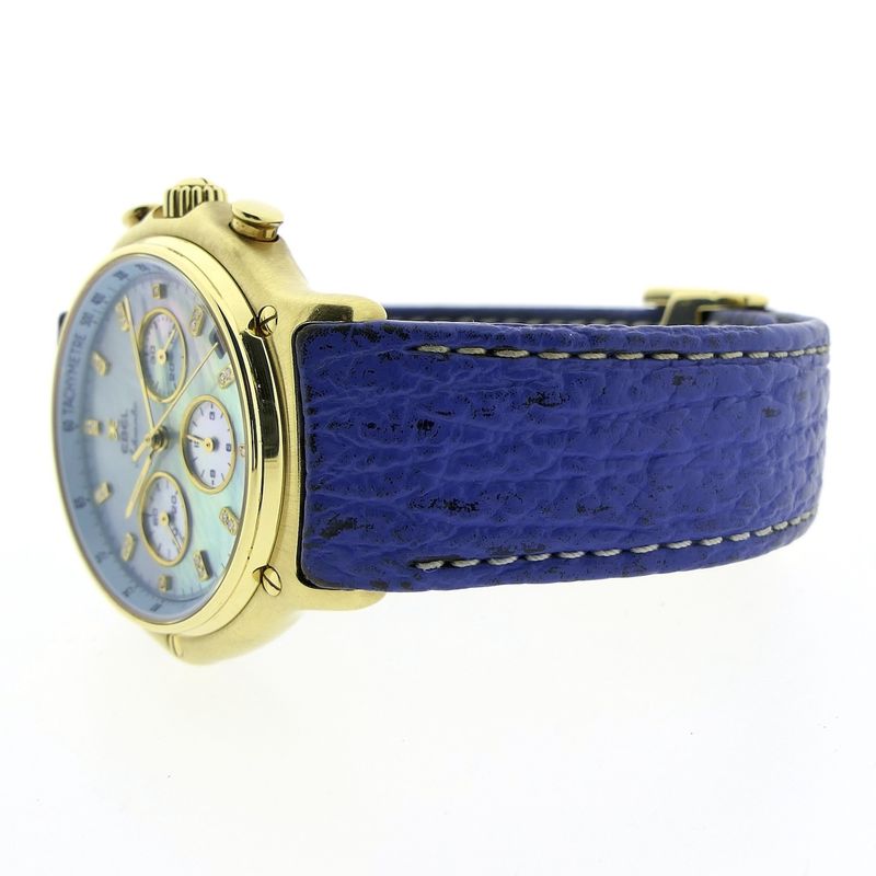 Image 13 of Ebel 1911 El Primero Chronograph; 18k gold watch with mother-of-pearl dial and diamonds