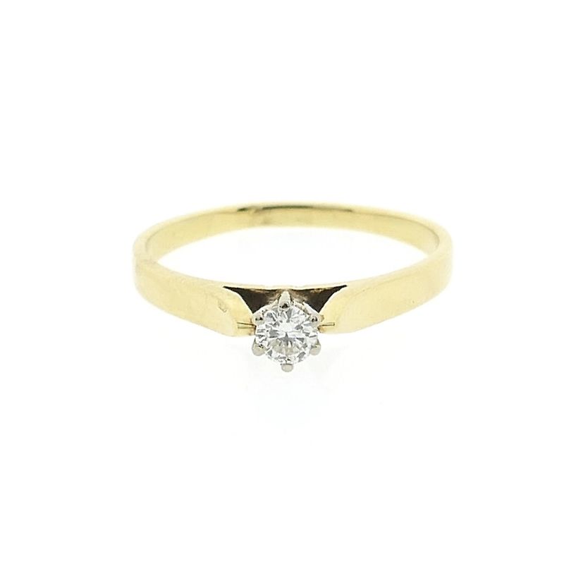 Image 3 of Gold solitaire ring with diamond | 0.14 ct.