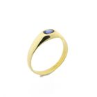 Image 1 of 18 carat gold ring with blue sapphire