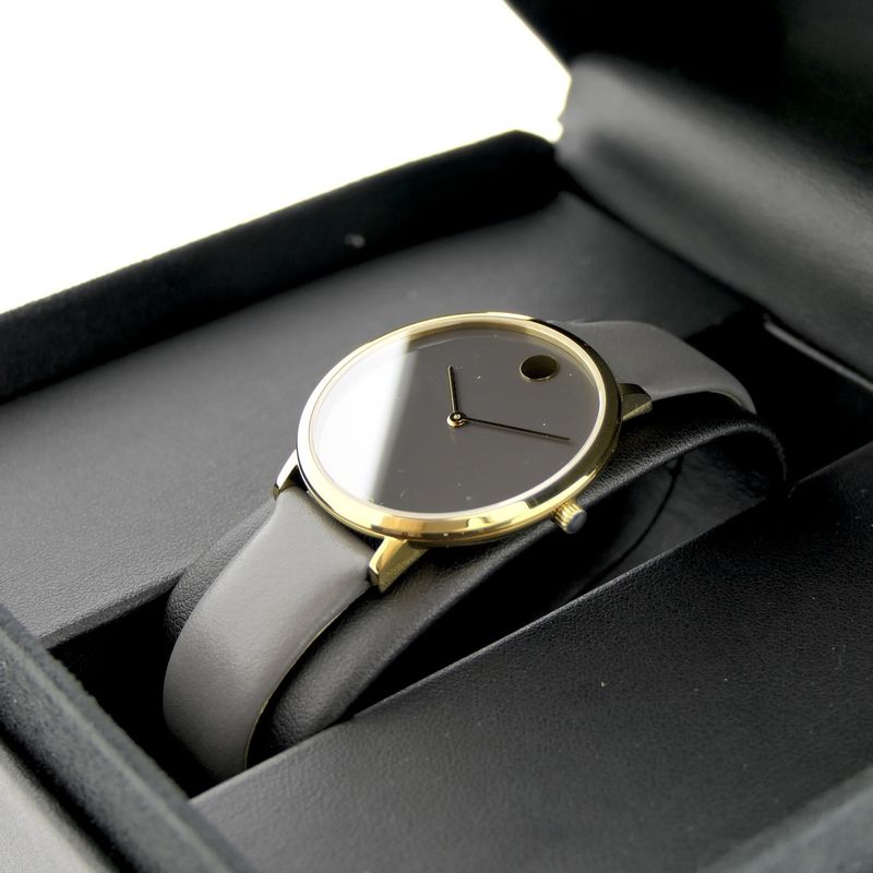 Image 14 of Movado Museum Classic 70th Anniversary; Gold-plated women's watch with gray dial; 0607140