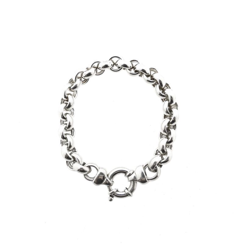 Afbeelding 3 van Zilveren jasseronschakel armband | 20,5 cm 
