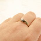 Image 4 of Gold solitaire ring with diamond; 0.14 ct.