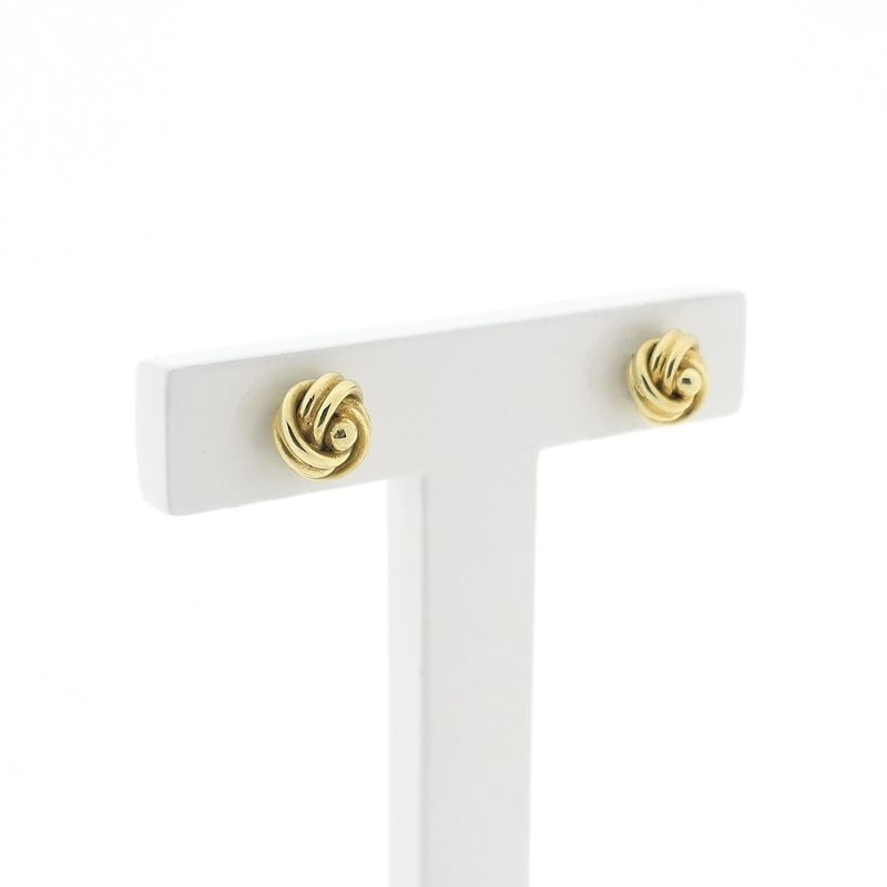 Image 3 of Vintage gold button stud earrings