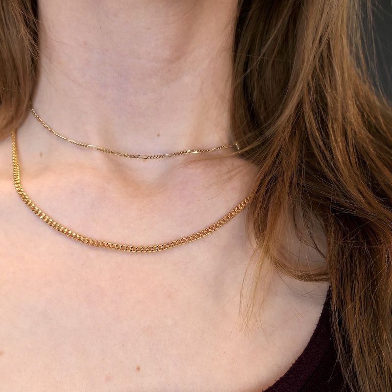 Image 8 of 24K Exclusive gold gourmet link chain with a traditional S-shaped clasp | 50 cm