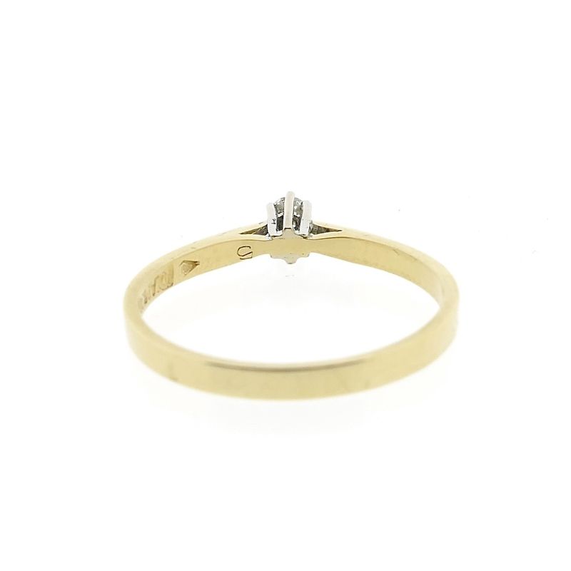 Image 4 of Gold solitaire ring with diamond; 0.05 ct. | Diamonde