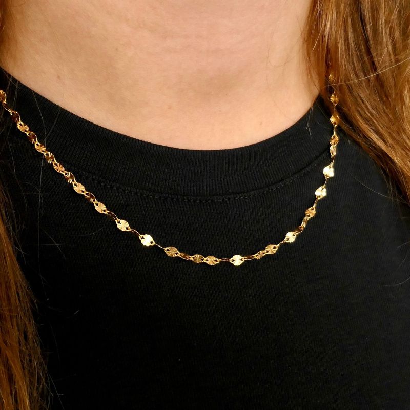 Image 8 of Gold Fantasy Link Necklace; 22 Karat; 45 cm