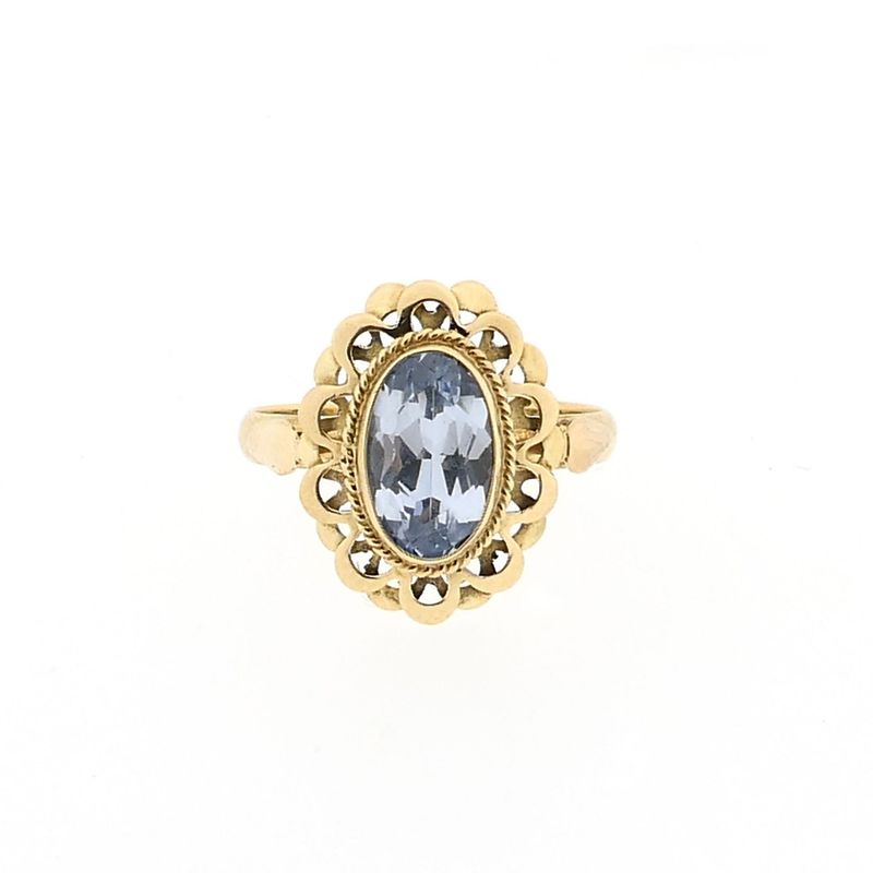 Afbeelding 6 van Gouden ring met aquamarijn