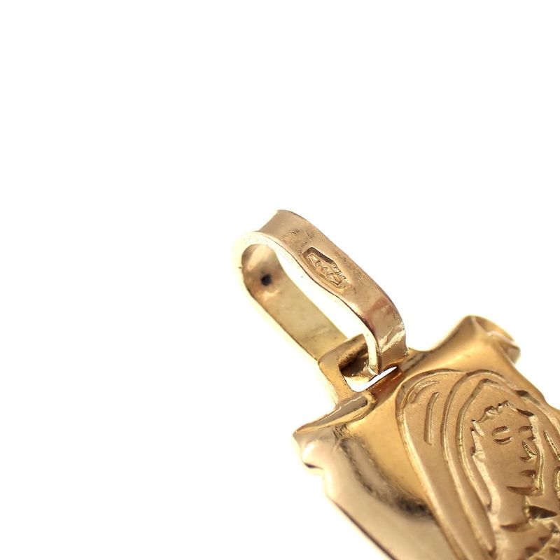 Image 4 of Gold pendant of a scroll with engraving