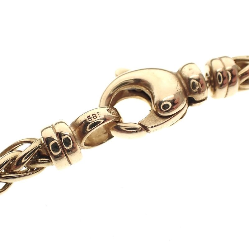 Image 3 of Gold braided chain; Foxtail link | 45 cm