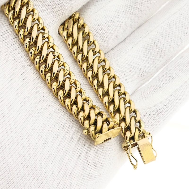 Image 9 of Gold French Gourmet Link Bracelet; 14 Carat; 19.5 cm